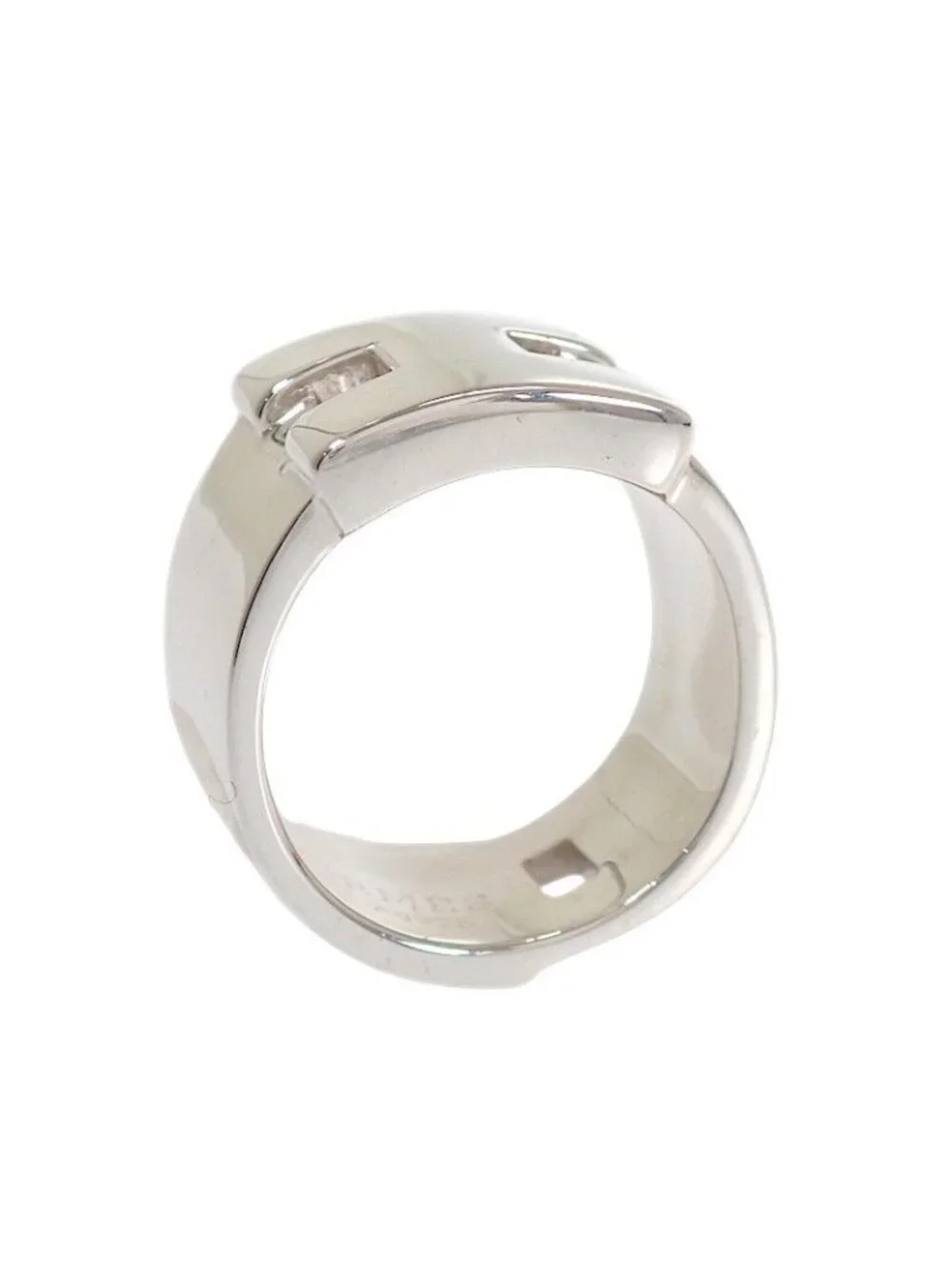 Hermes Newhela Crest Rin 48 Ring 925 Sterling Silver